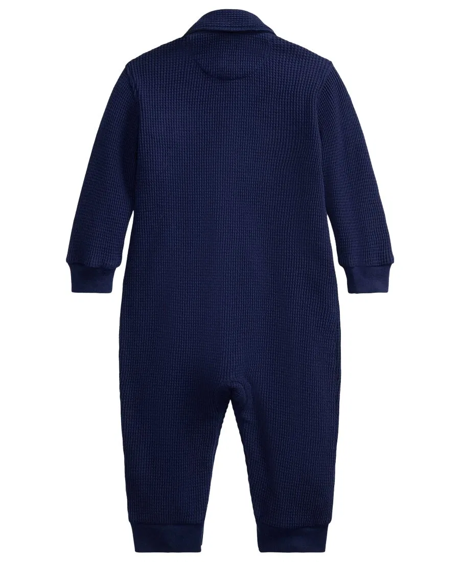 Комбинезон из вафельной ткани с длинным рукавом Polo Ralph Lauren, Refined Navy — фото 2