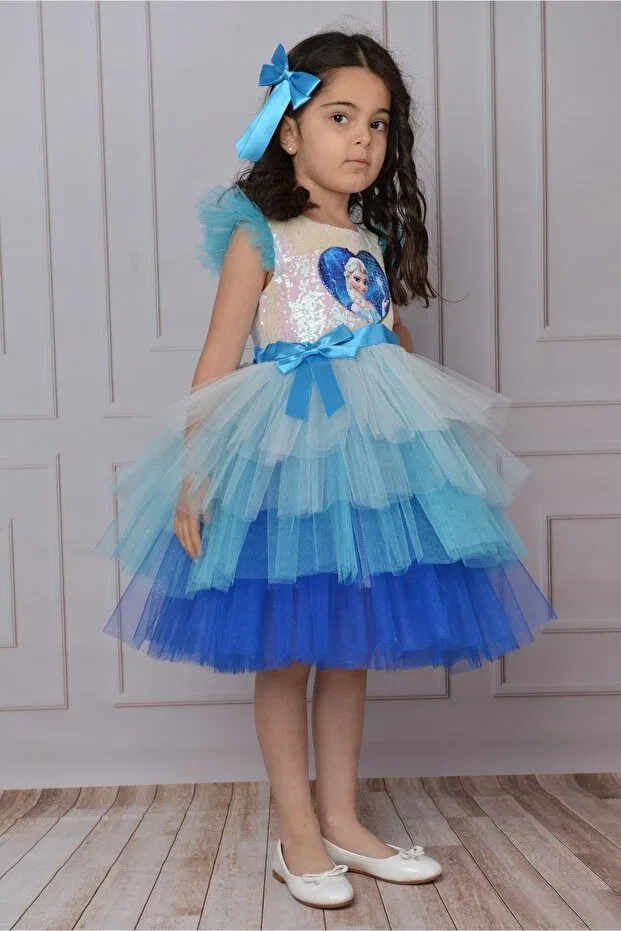 Детское платье для девочек из фатина Elsa birthday Mixie, Pink — фото 3