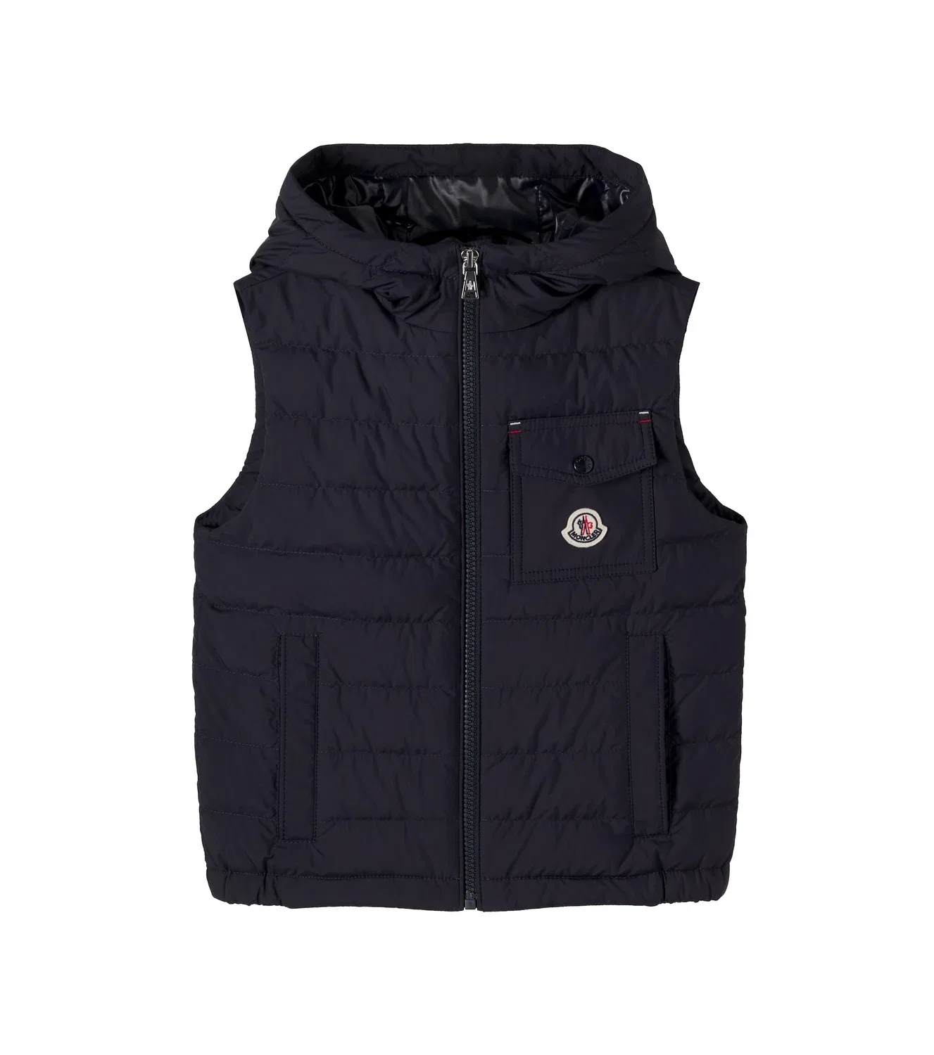Пуховой жилет с наполнителем из пуха и пера Moncler Enfant, синий
