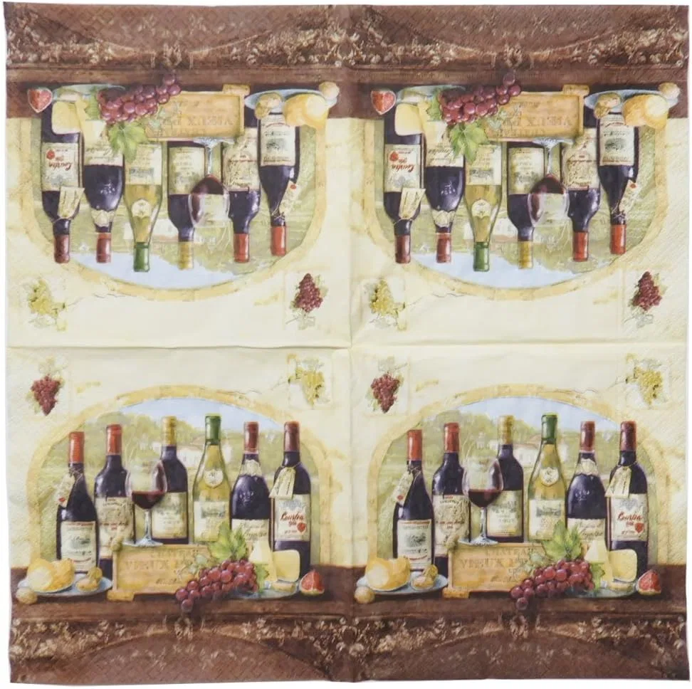 Салфетки 3-слойные Degustation Des Vins, EASY LIFE, мультиколор