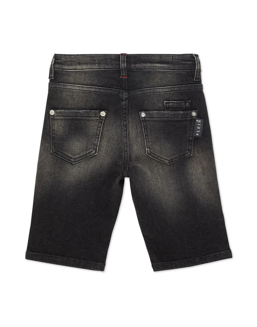 Джинсовые шорты Philipp Plein Regular Jeans 'Mykonos' из черного денима — фото 2