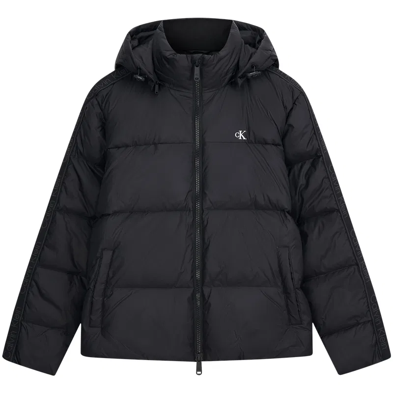 Мужской пуховик с капюшоном и съемным капюшоном, Down Jackets, Calvin Klein, UB1-Space Black