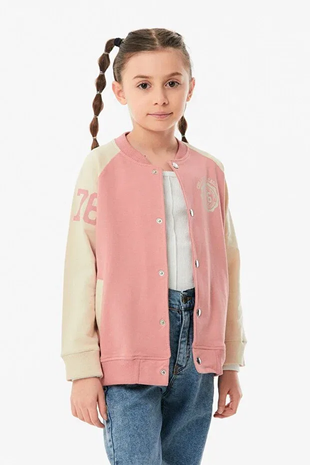 Детская куртка для девочек с принтом Sportswear Fulla Moda, Rose Color
