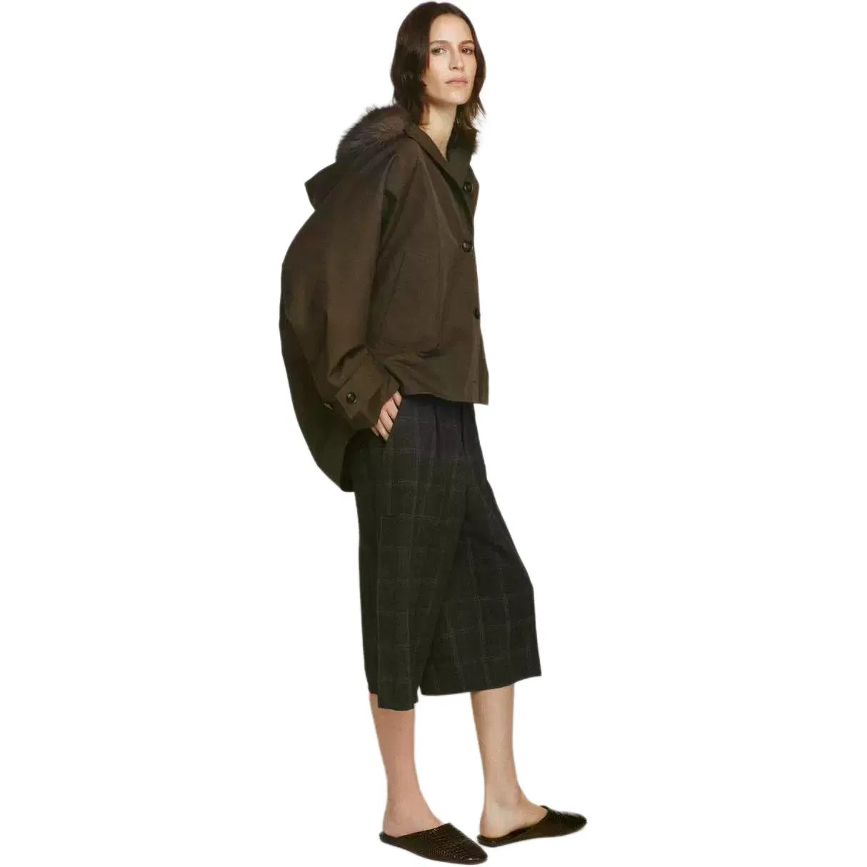 Женский тренчкот с капюшоном Moderate, ZARA, Dark Khaki — фото 3