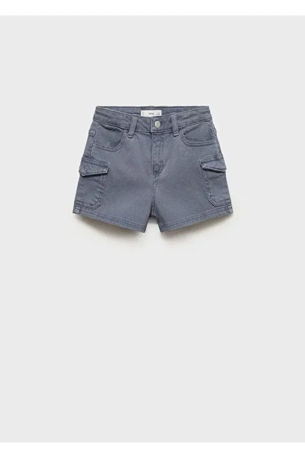 Детские шорты для девочек карго Mango Kids, Blue — фото 3