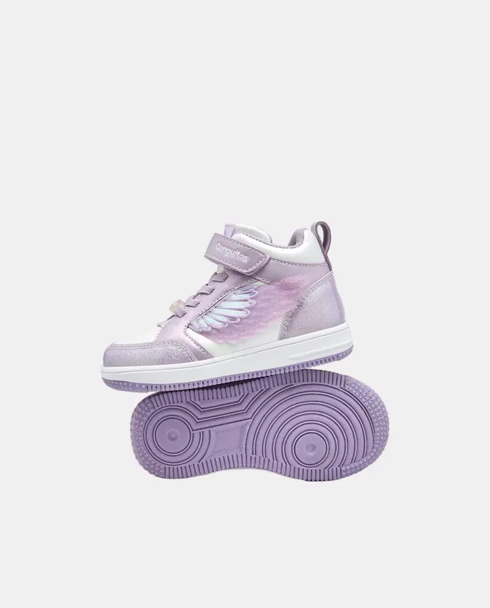 Детские кроссовки для девочек с подсветкой Unicorn Wing Conguitos, Lila — фото 4