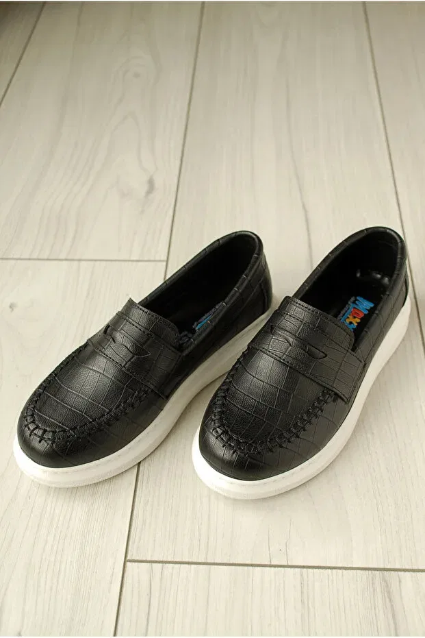 Детские повседневные туфли для мальчиков с принтом Özcan, Black Patterned — фото 4