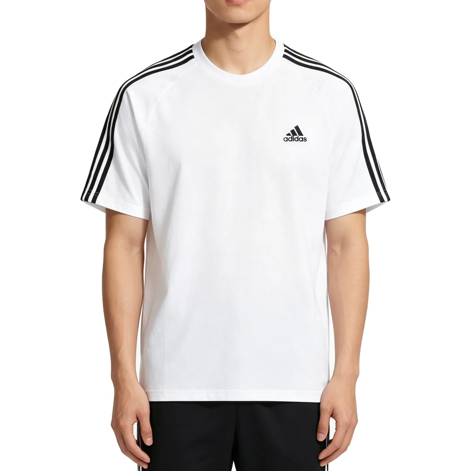 Мужская футболка с круглым вырезом Adidas, White — фото 4