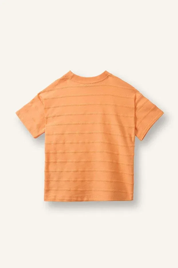 Детская футболка для мальчиков хлопковая с коротким рукавом Defacto, Orange-Og81 — фото 3