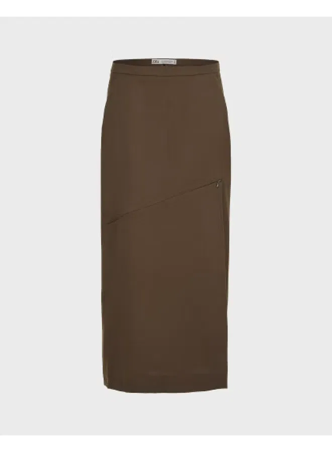 Юбка миди с разрезом Zara, осенний