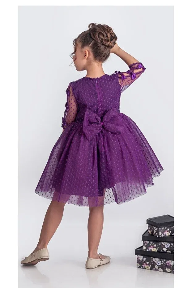Детское платье для девочек с принтом Put-On-Out Mnk Baby&Kids, Purple — фото 4