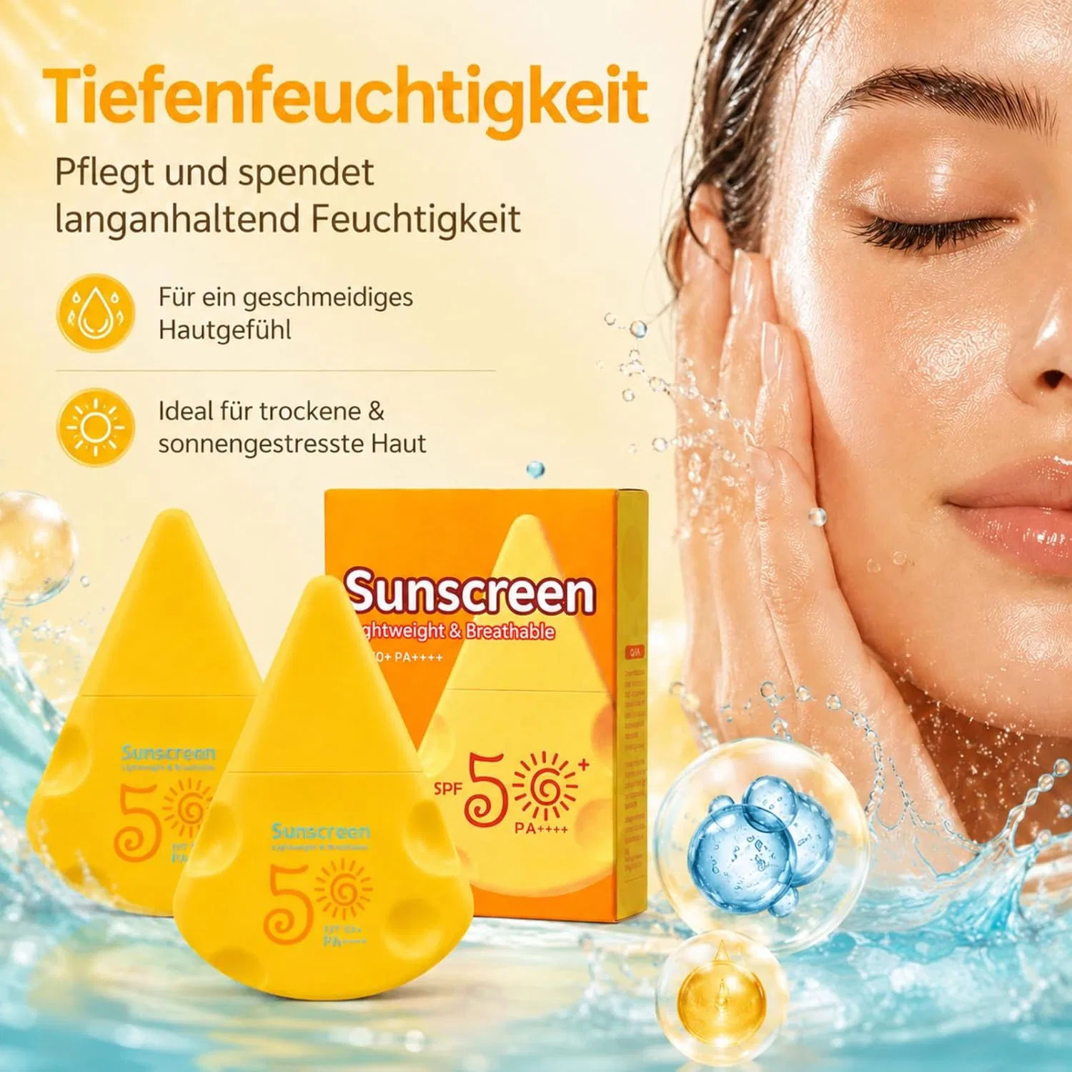 Солнцезащитный крем SPF 50 PA++++, 2 шт, UFkeanlo — фото 4