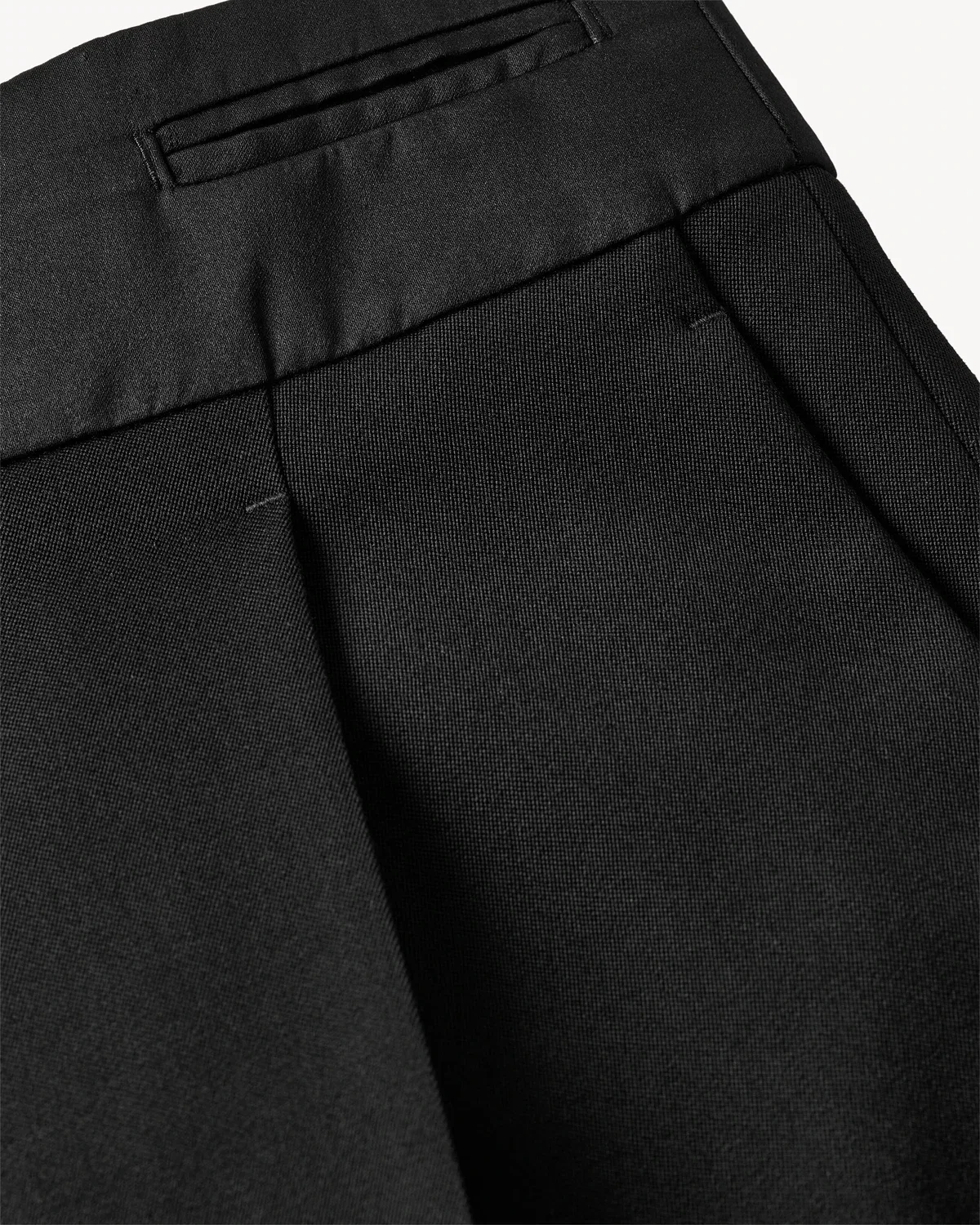 Брюки-смокинг широкого кроя из гренадина SAINT LAURENT, черный — фото 3
