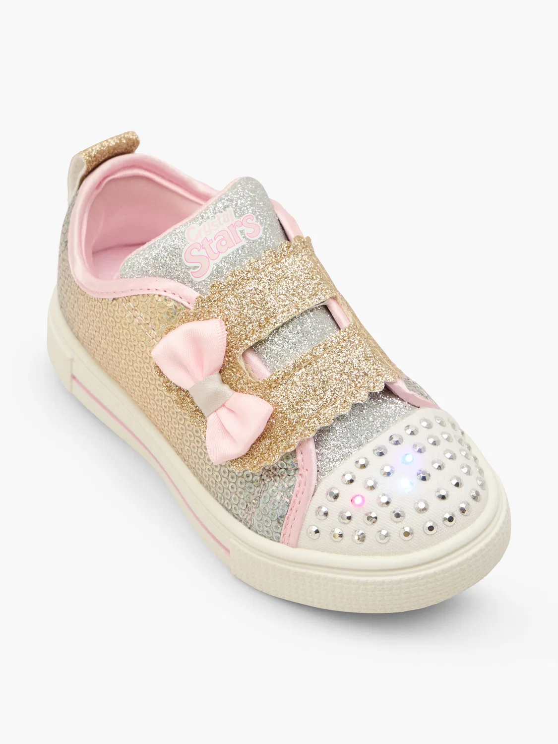 Детские кроссовки со светом Skechers, серебристый — фото 2