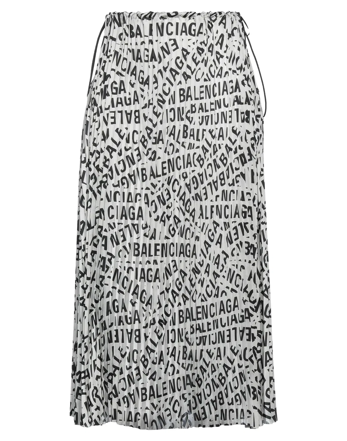 Женская миди-юбка плиссе из сатина Balenciaga, кремовый