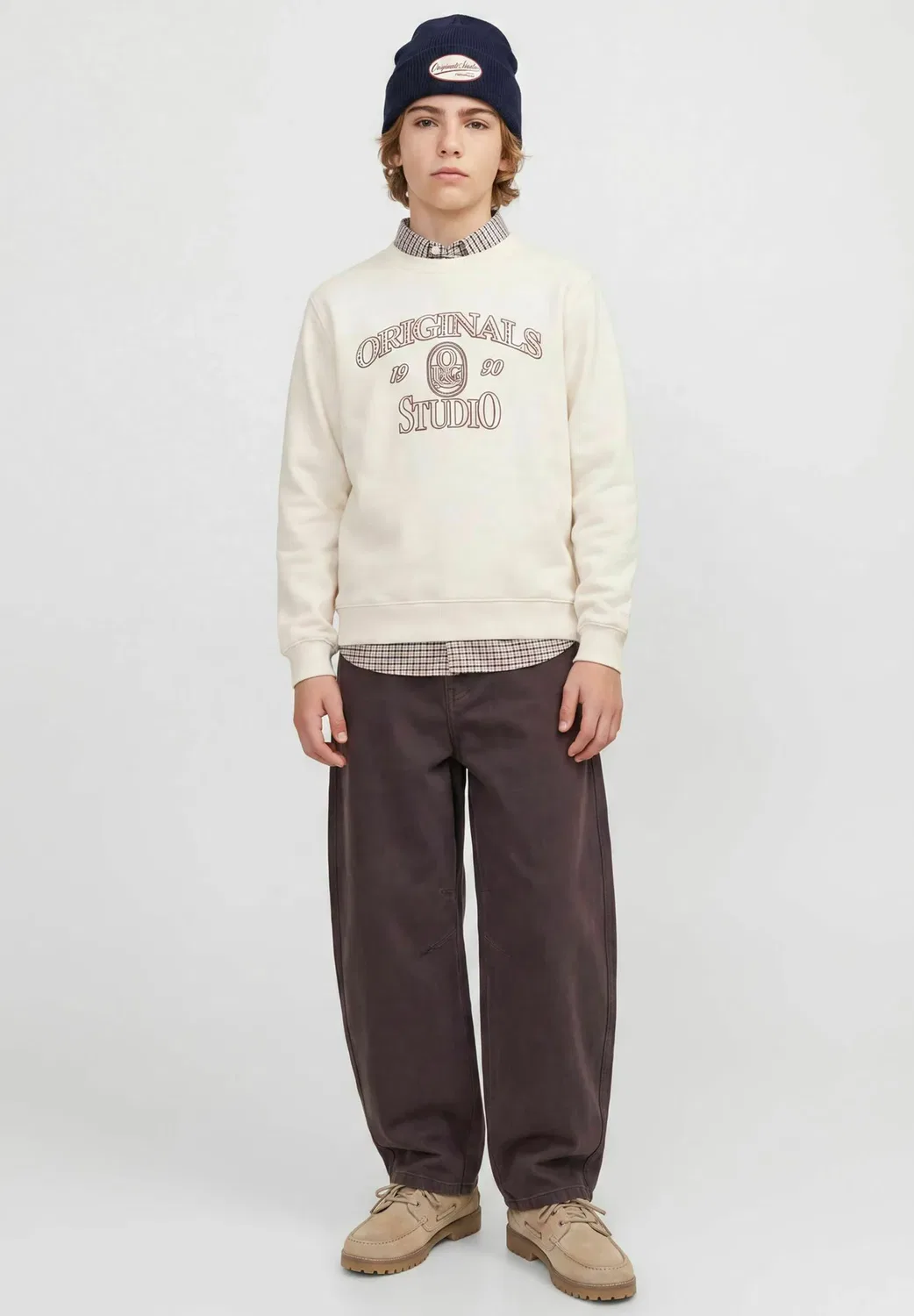 Брюки для мальчиков - свободный крой, джинсы Jack & Jones Junior, Ganache — фото 2