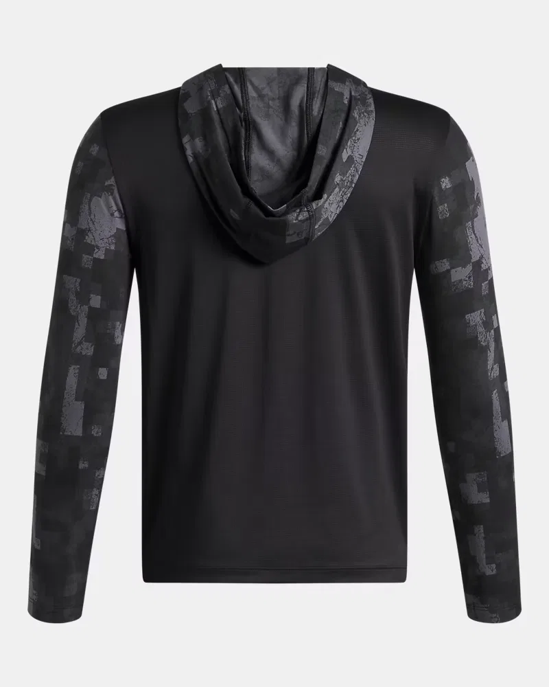 Худи детское с сетчатой вставкой на спине UA Vanish Printed UnderArmour, Ultimate Black — фото 2