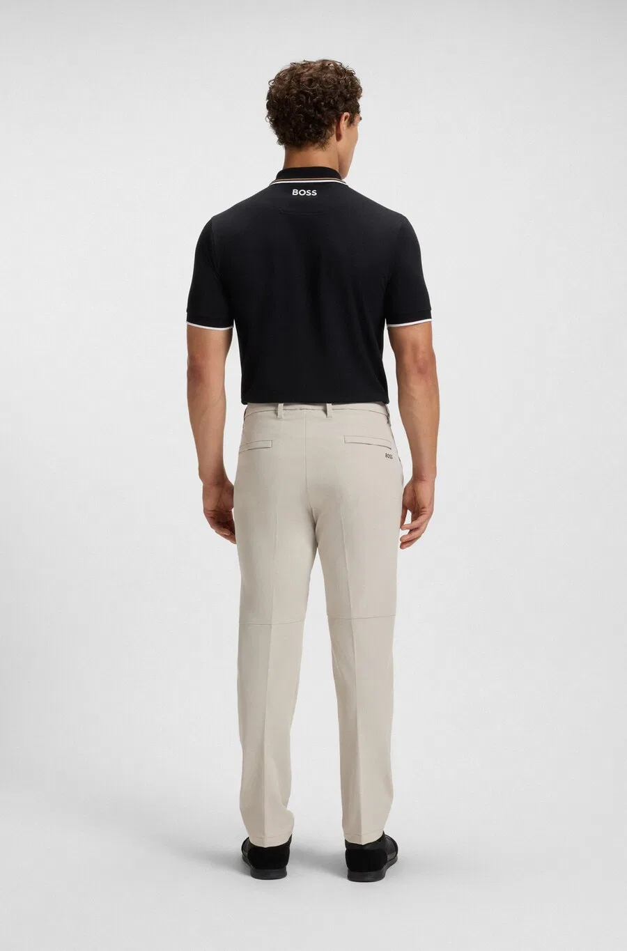 Брюки-чиносы BOSS Slim fit бежевого цвета — фото 3