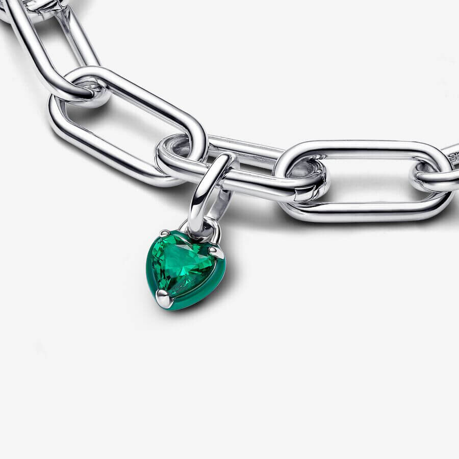 Шарм-подвеска Pandora ME Chakra Heart Mini, серебро/зеленый — фото 3