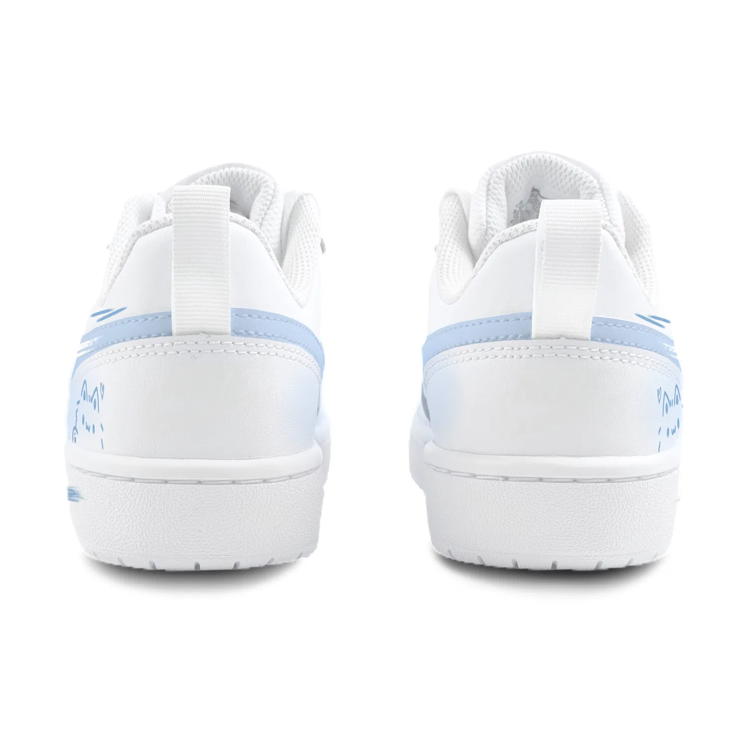 Детские кеды для скейтбординга с принтом кота Nike Court Borough Light Blue — фото 4