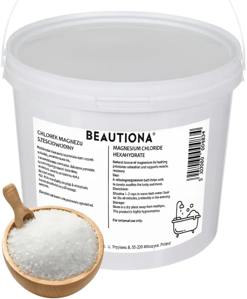 Магниевая соль для ванн BEAUTIONA, 1 кг, Белый