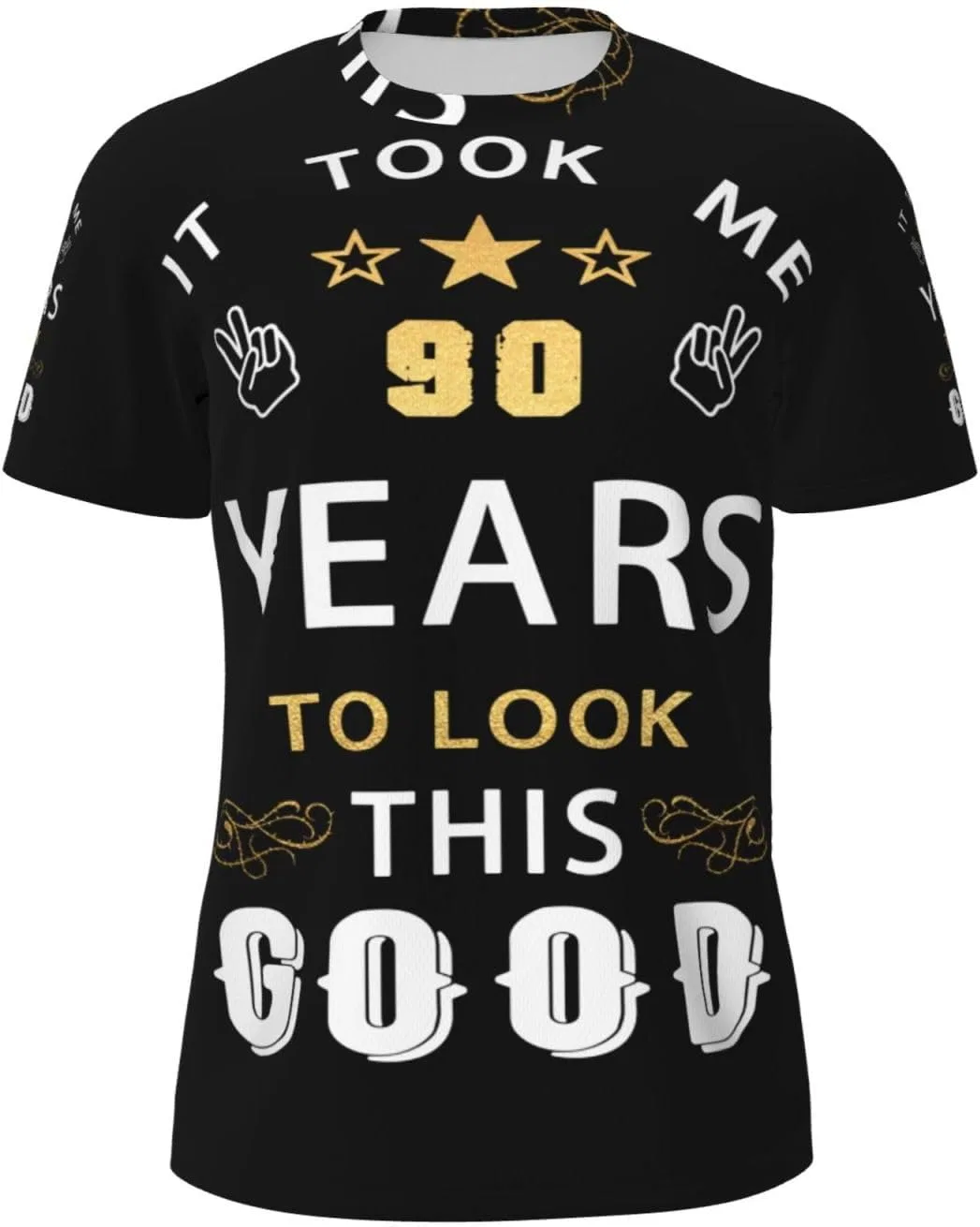 Мужская сетчатая футболка с коротким рукавом Happy 90th Birthday, Happy 90th Birthday — фото 2