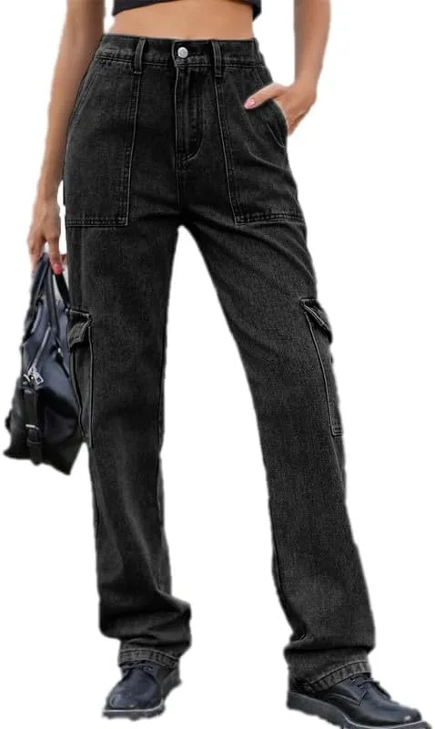 

Женские широкие карго джинсы straight leg VIVICOLOR