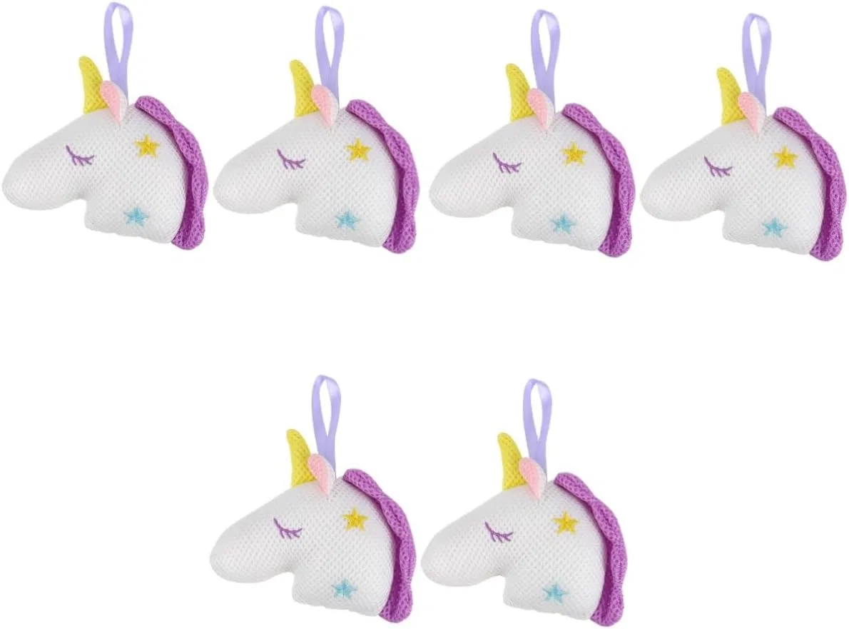 Набор мочалок для душа Unicorn, Beavorty, 6 шт, 16x10x5 см, Белый