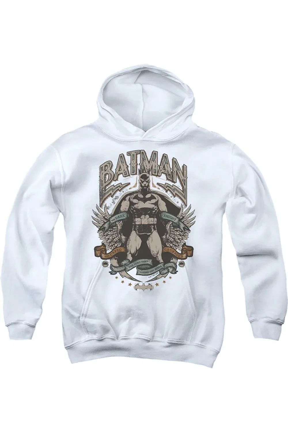 Детское худи с капюшоном Batman Gotham Hero Gildan, White