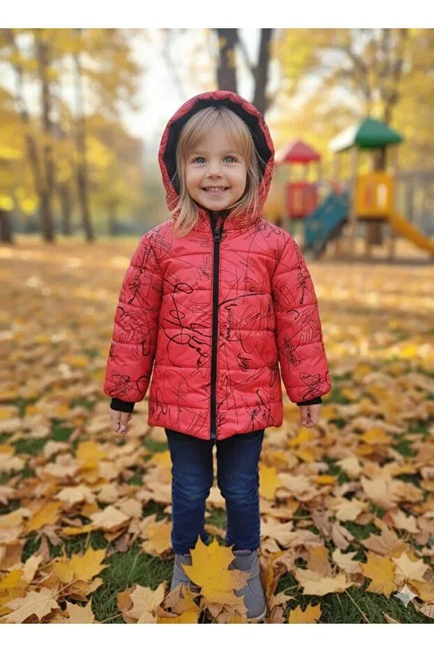 Детское пальто для девочек с принтом Dublino Kids, Red