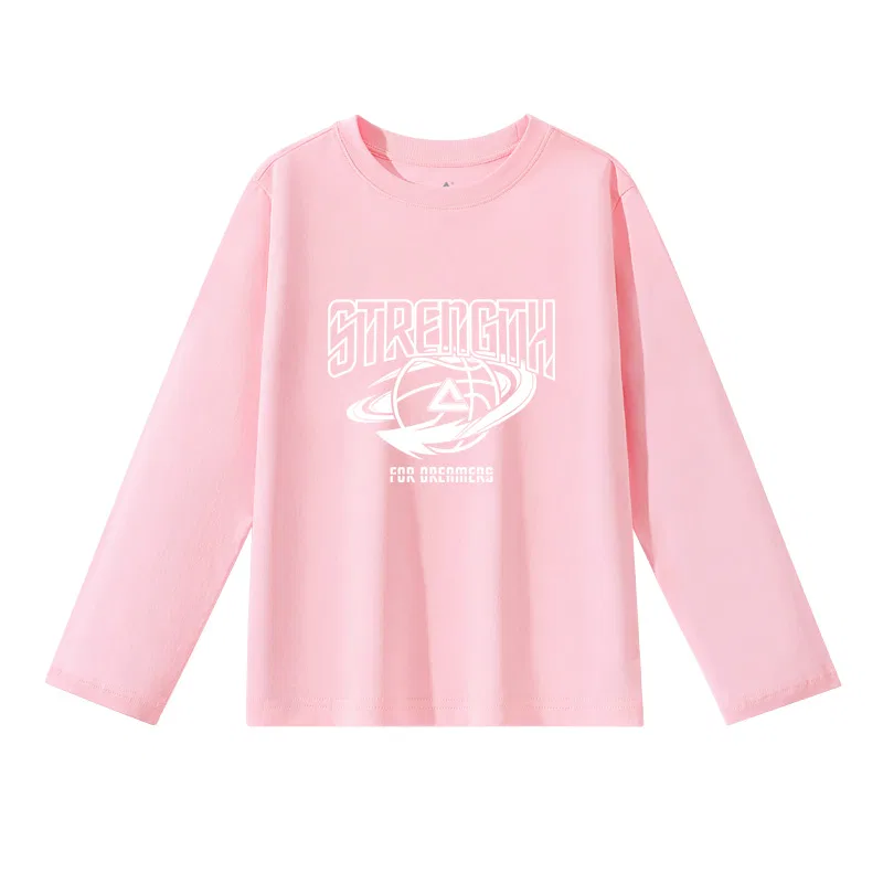 Футболка детская с круглым вырезом, повседневная, PEAK, Pink