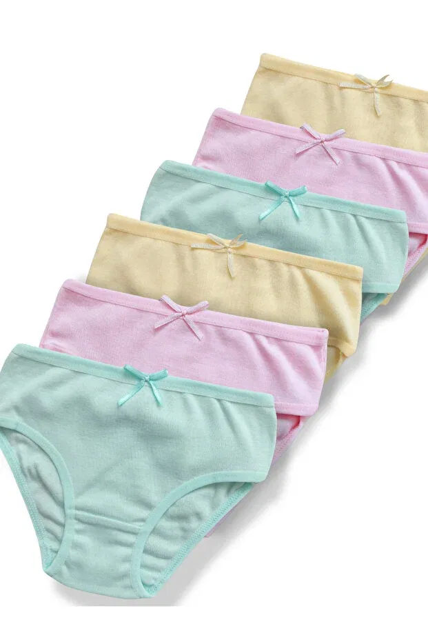 Детские трусы для девочек хлопковые комплект 6 шт Panfilia, Pink-Green-Yellow