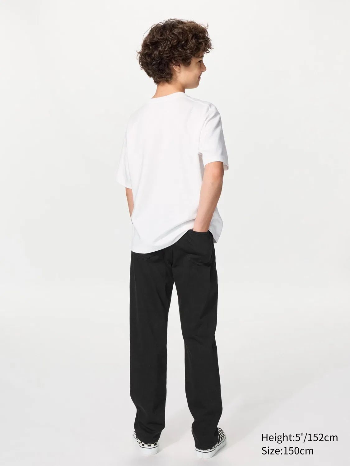 Джинсы Uniqlo, детские, стандартного кроя, бежевый — фото 3