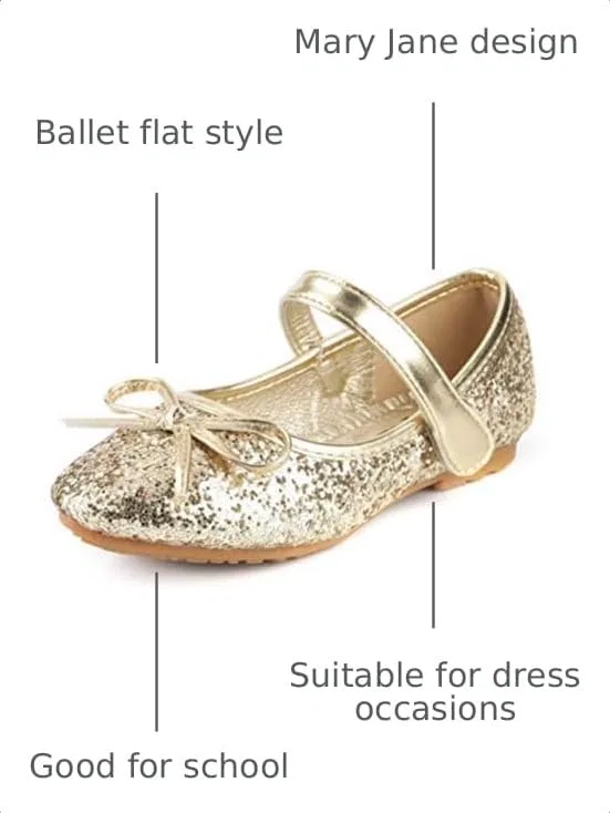 Детские балетки для девочек Nova Utopia Nova Footwear, Gold — фото 3