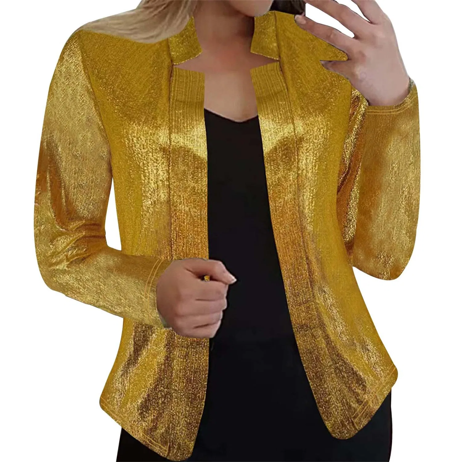 Женское пальто с длинным рукавом с пайетками, W-a-oro