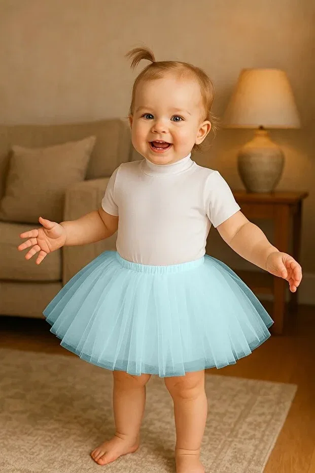 Детская юбка для девочек с принтом Baby Blue Baby Girl Princess Birthday Tutu Nsmlife, Baby Blue