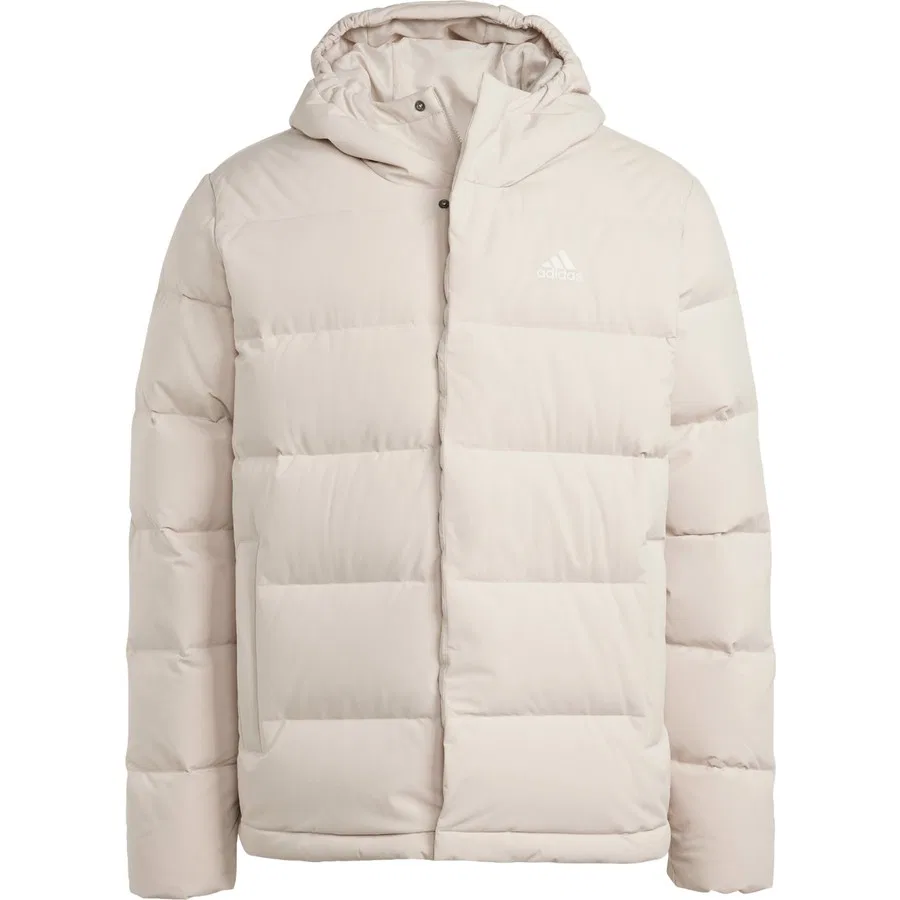 Куртка утепленная Helionic Hooded Down Jacket adidas, Бежевый — фото 3
