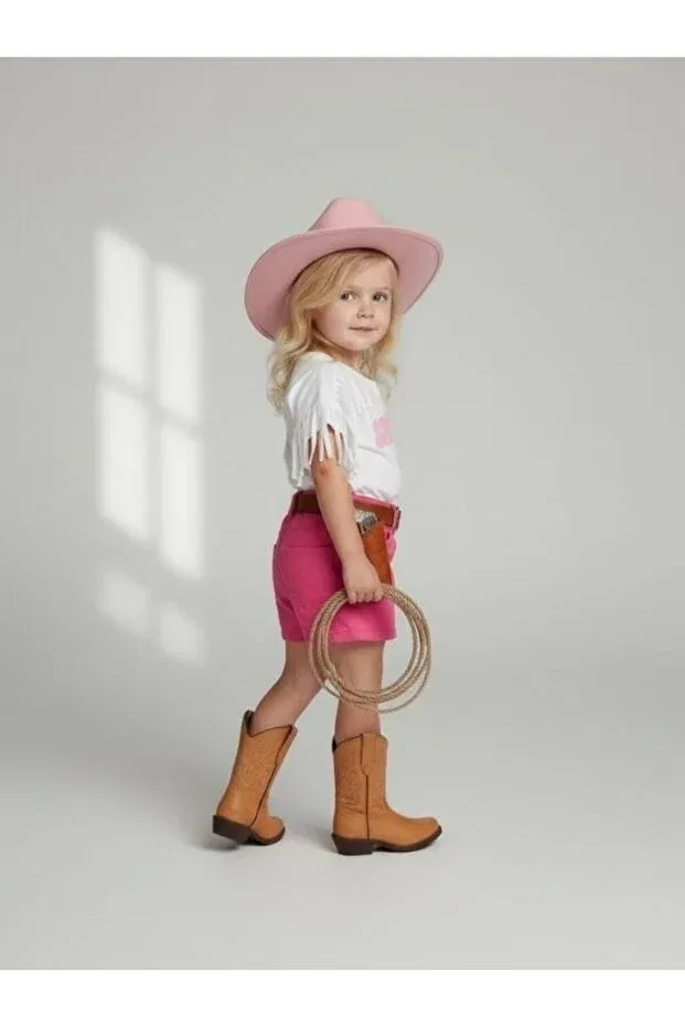 Детская футболка для девочек с принтом Tassel Detailed Design Zekids, White — фото 4