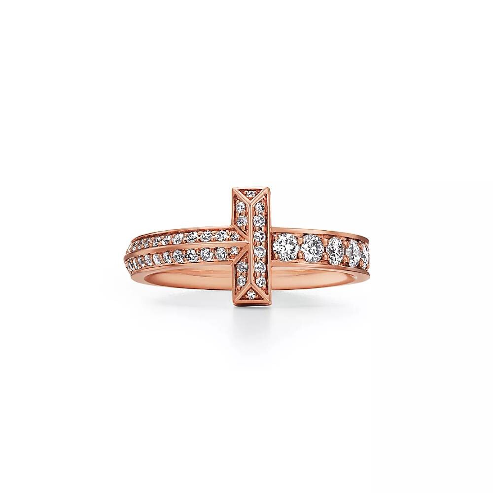 

Кольцо Tiffany & Co. TI Narrow, розовое золото с бриллиантами