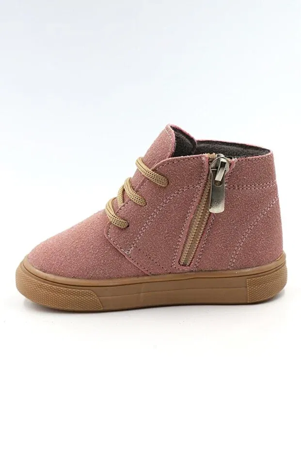 Детские ботинки для девочек на шнуровке Dusty orthopedic zip-up lace-up girls-boys kids boots shoes Generic Brands, Powder — фото 4