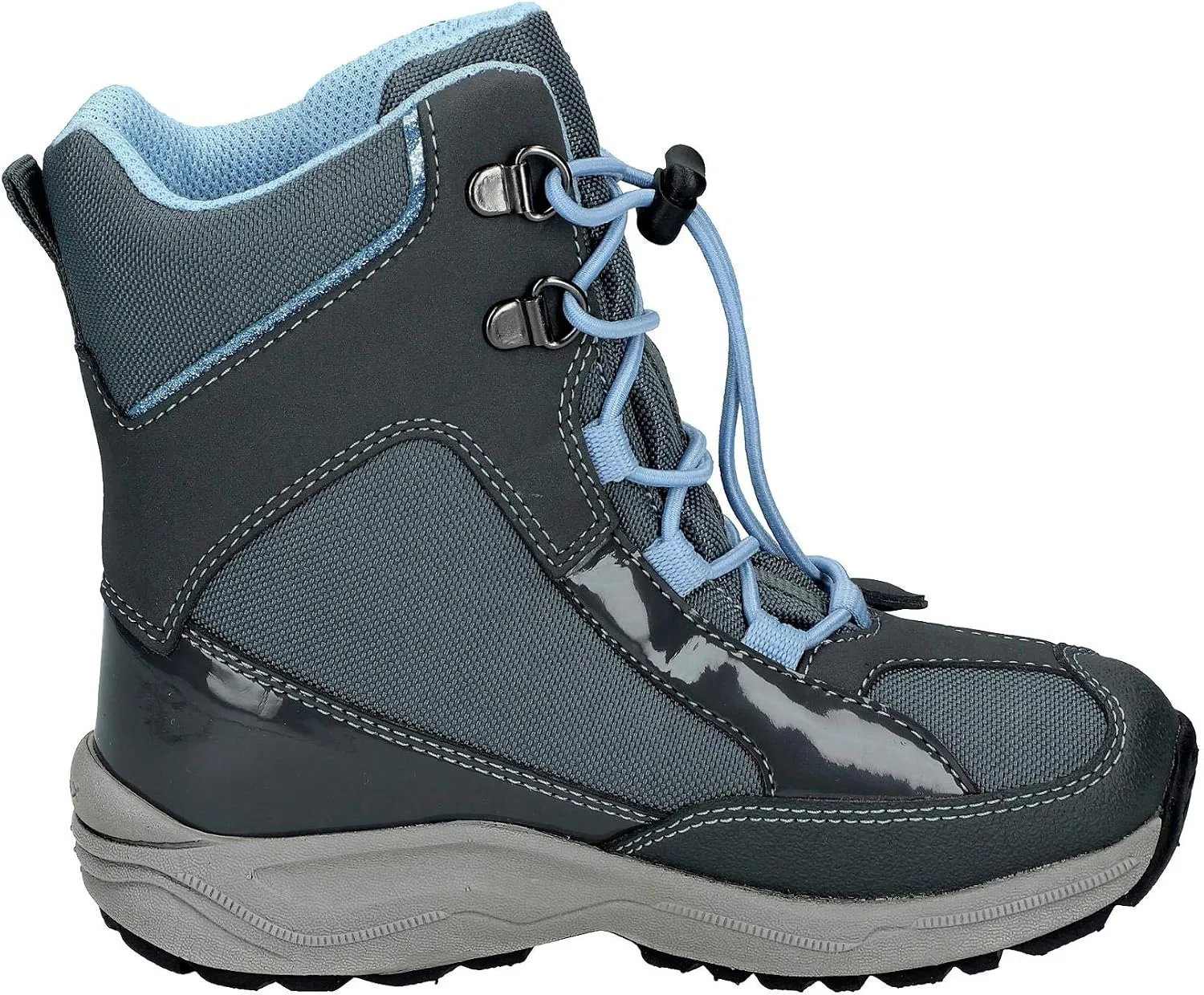 Детские ботинки для девочек водонепроницаемые New Alaska 2 Geox, Dark Grey/Sky — фото 4