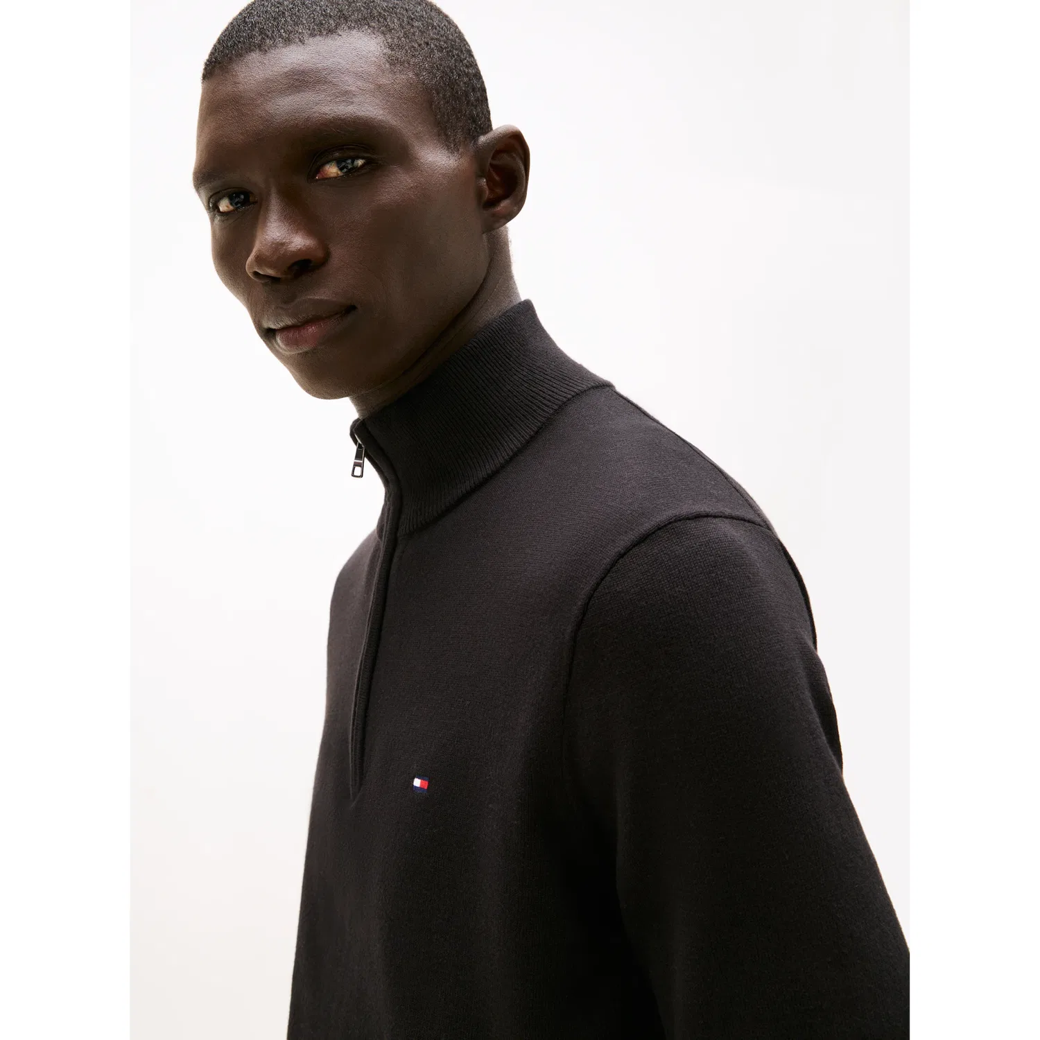 Мужской свитер водолазка с молнией Tommy Hilfiger, Black — фото 2
