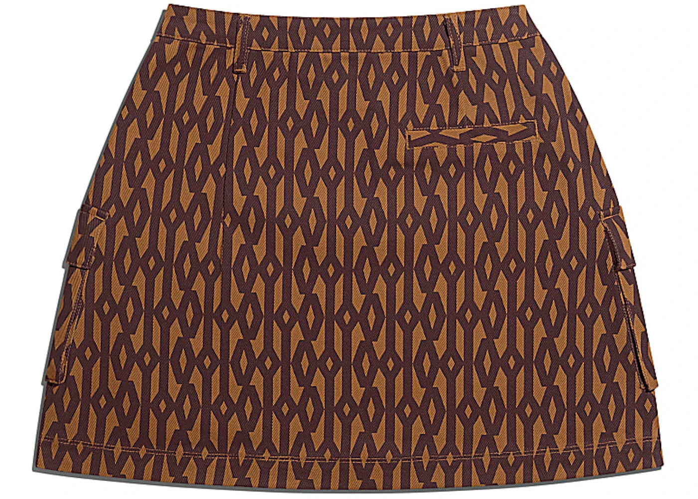 Женская юбка из хлопкового твила с принтом Skirt Adidas, Wild Brown/Night Red — фото 2