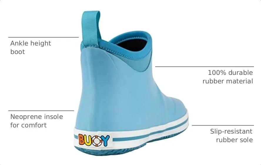 Детские резиновые сапоги для мальчиков и девочек Buoy Boots, Turquoise — фото 3