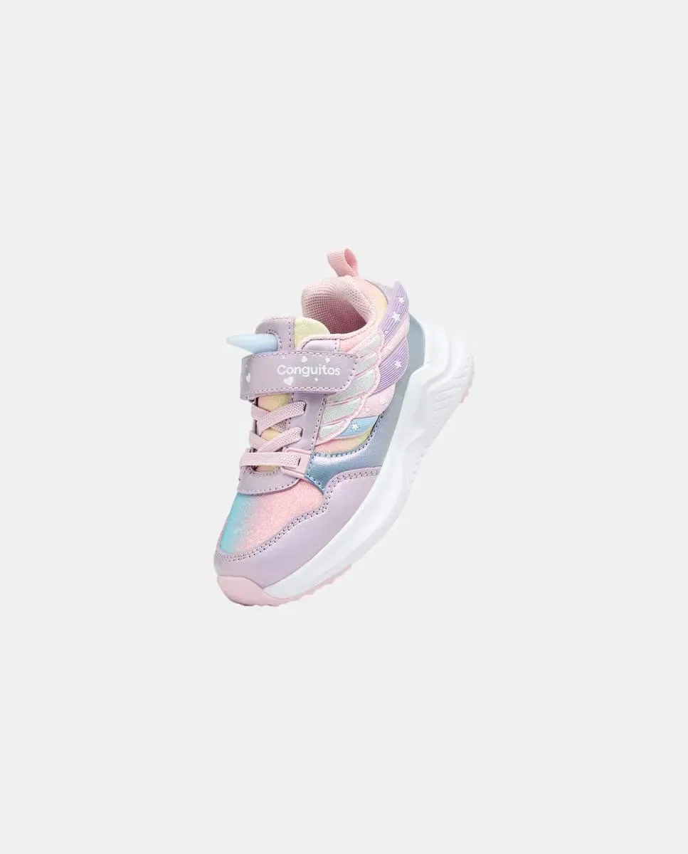 Детские кроссовки для девочек с подсветкой Unicorn Conguitos, Lila — фото 2