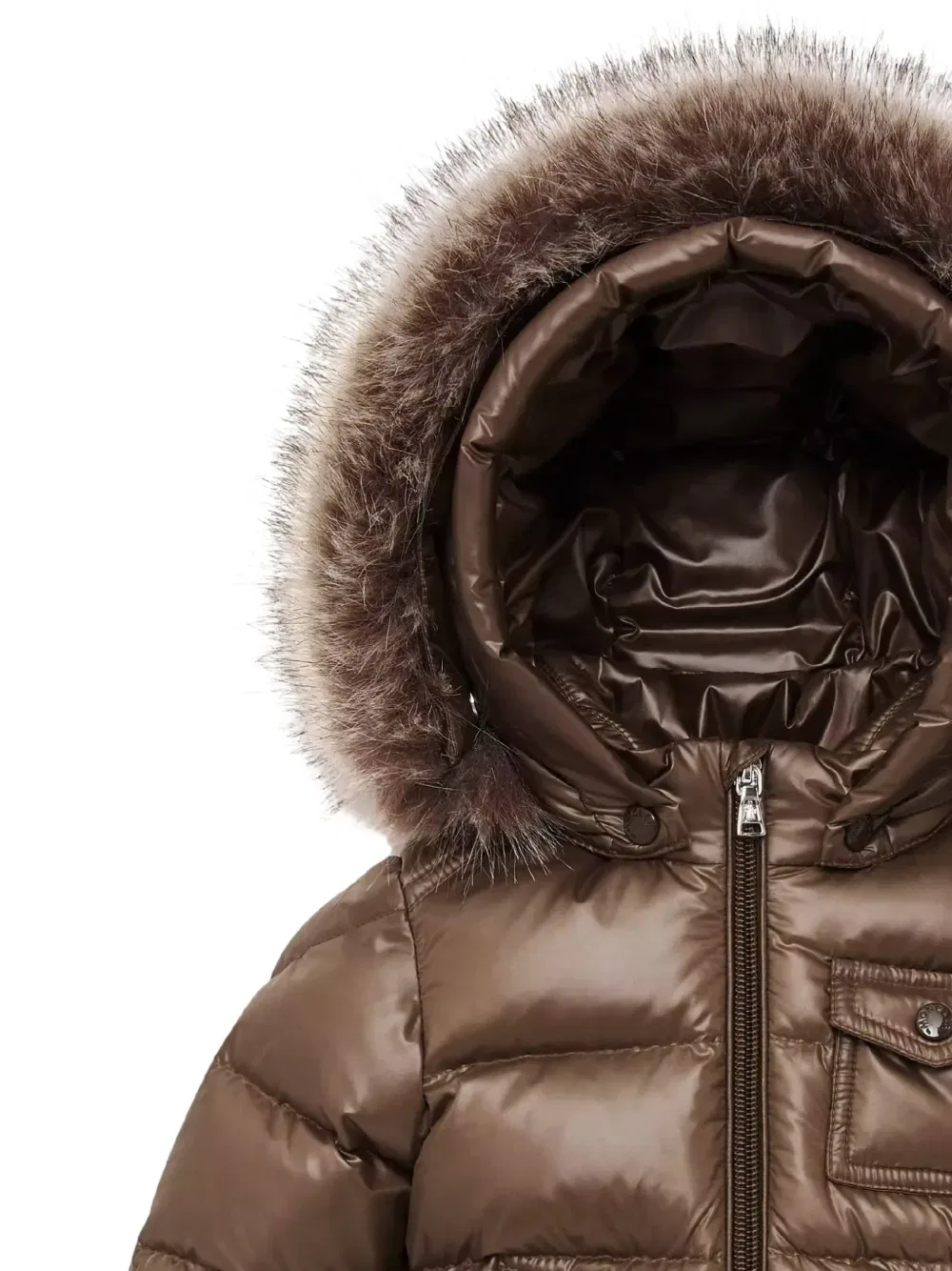 Куртка утепленная K2F Moncler Enfant, коричневый — фото 3