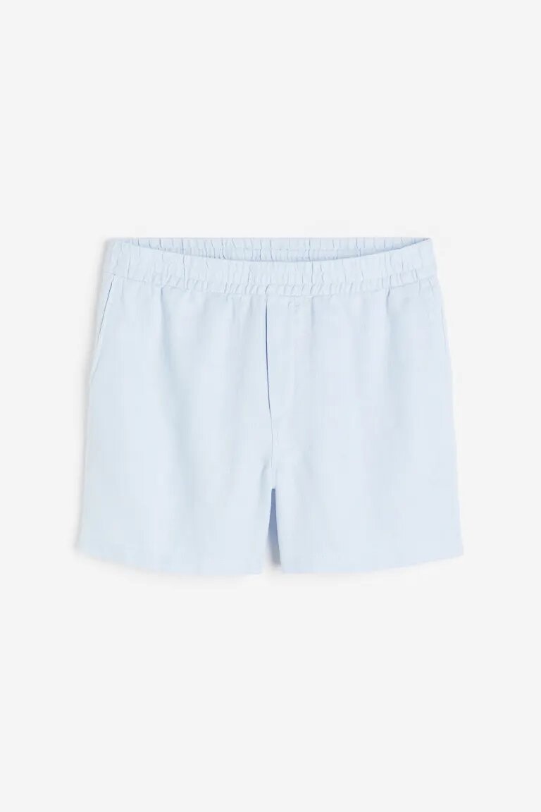

Шорты H&M Regular Fit Linen, светло-голубой