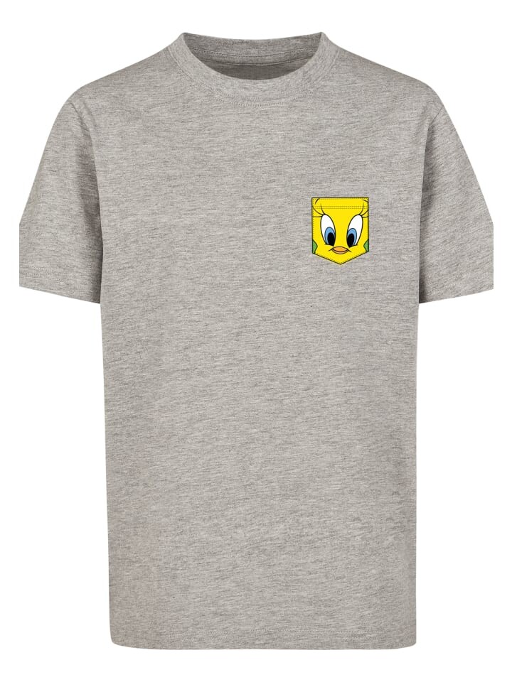 

Футболка F4NT4STIC Looney Tunes Tweety Pie Face Faux Pocket, пестрый серый