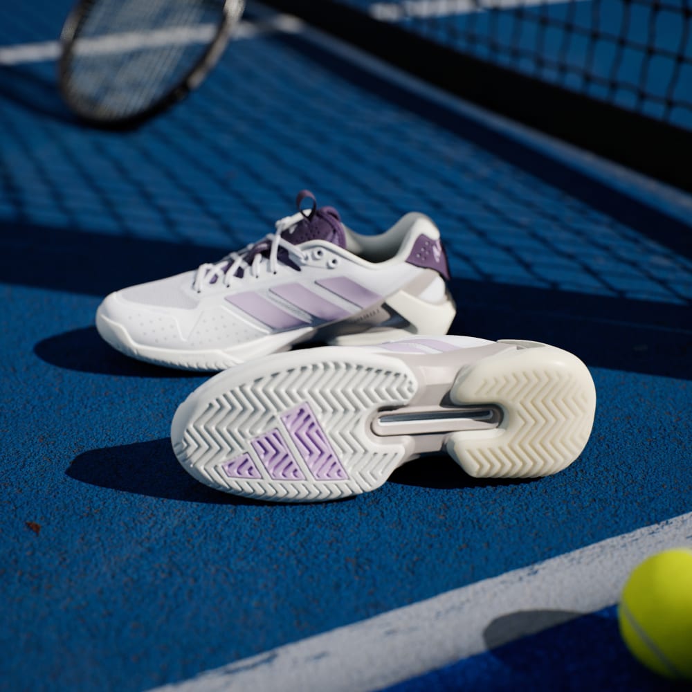 Кроссовки Adidas Adizero Ubersonic 5 Tennis Shoes, цвет Cloud White/Powder Plum/Aurora Plum — фото 3