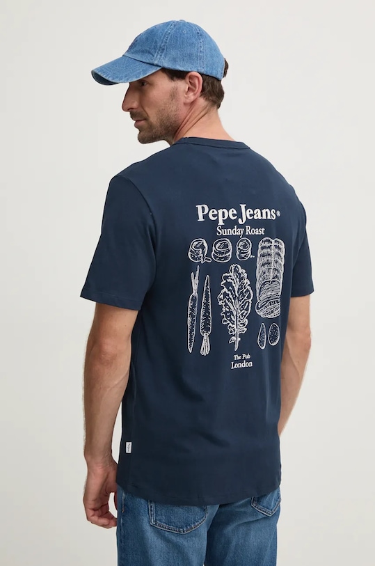 

Хлопковая футболка ARRYN Pepe Jeans, темно-синий